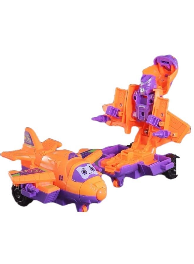 اي اي اي لعبة طائرة، 4 قطع، طائرة متحولة بالقصور الذاتي، سيارة لعبة للأطفال للتصادم والتحول إلى روبوت، طائرة متينة ودوارة للأولاد - Image 5